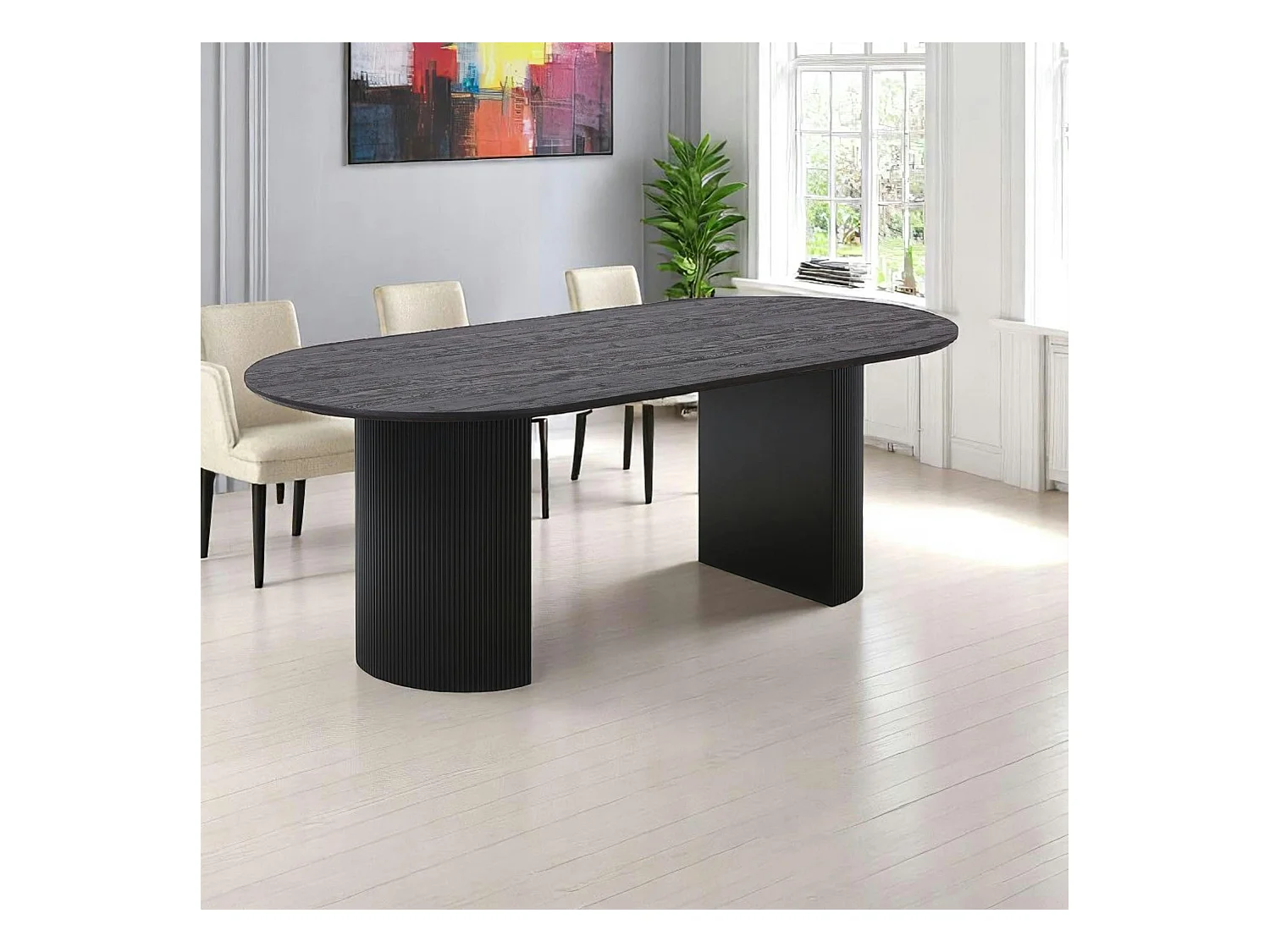 Table à manger ovale effet bois foncé 210 cm MATERA