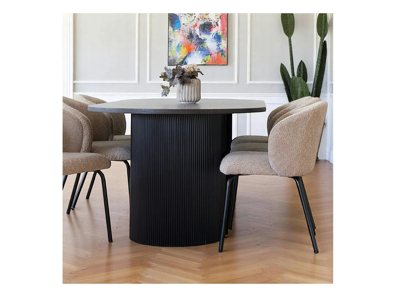 Table à manger ovale effet bois foncé 210 cm MATERA