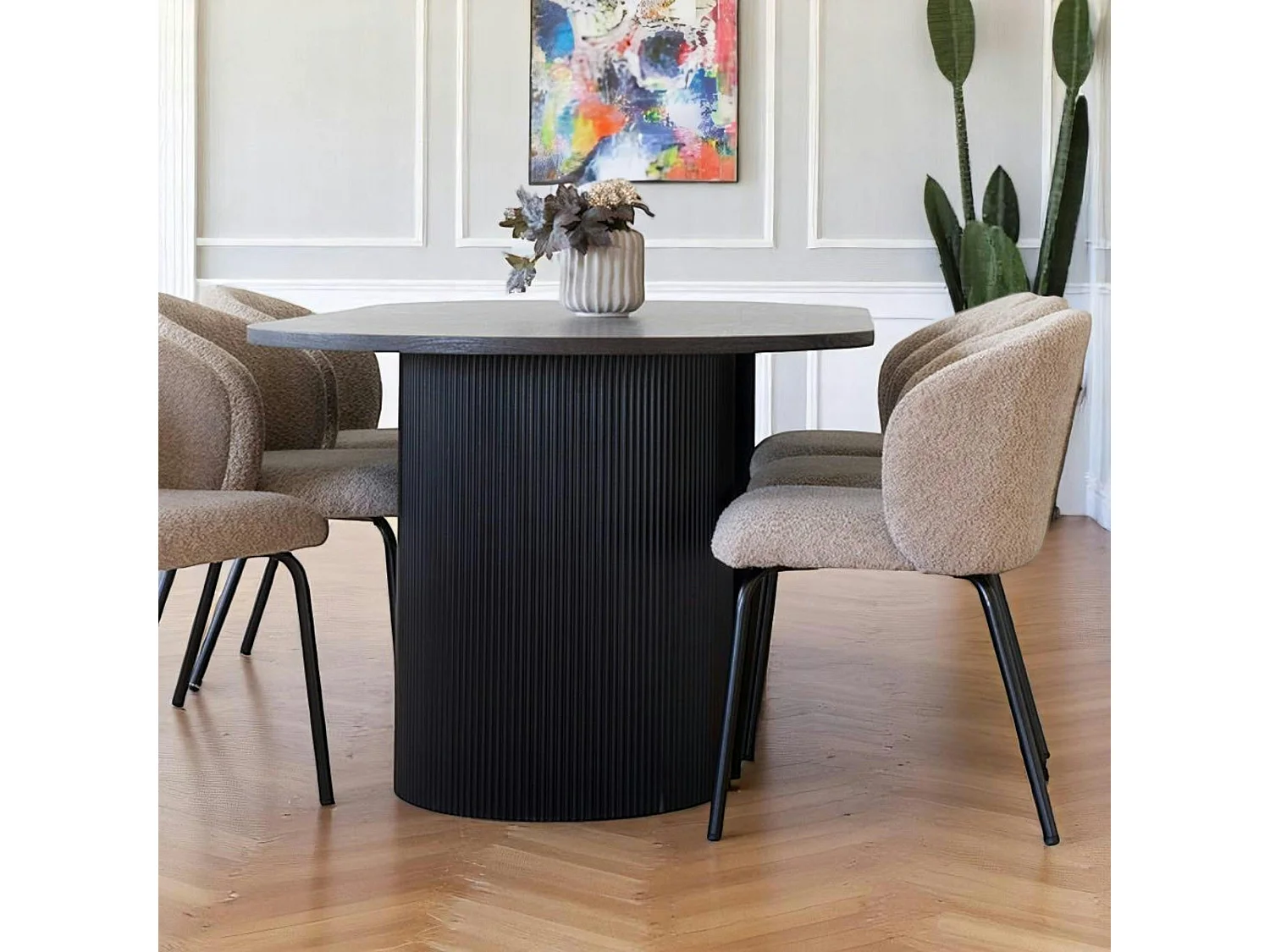 Table à manger ovale effet bois foncé 210 cm MATERA