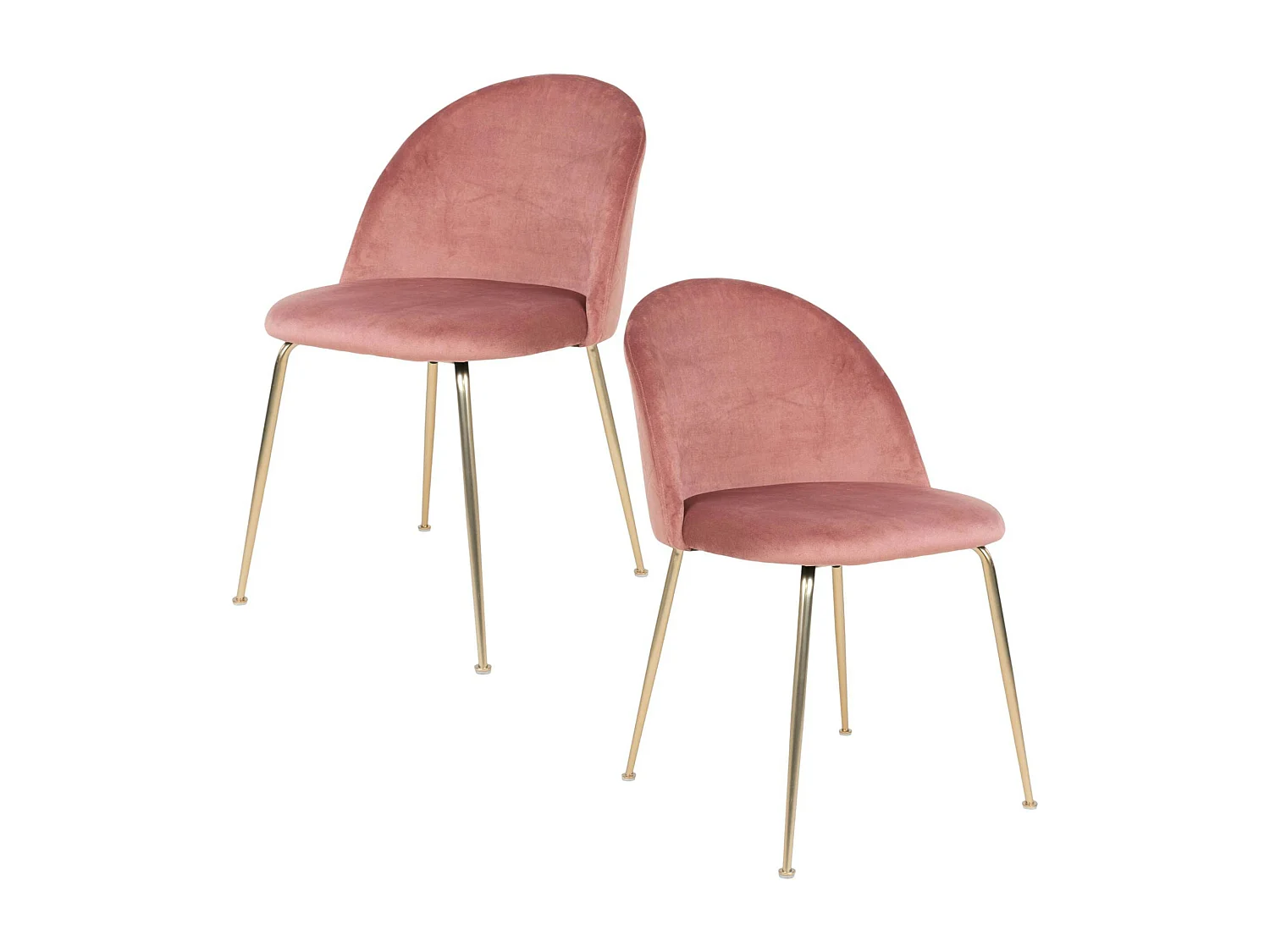 Chaise en velours rose à dossier rond (lot de 2) MONTREUX