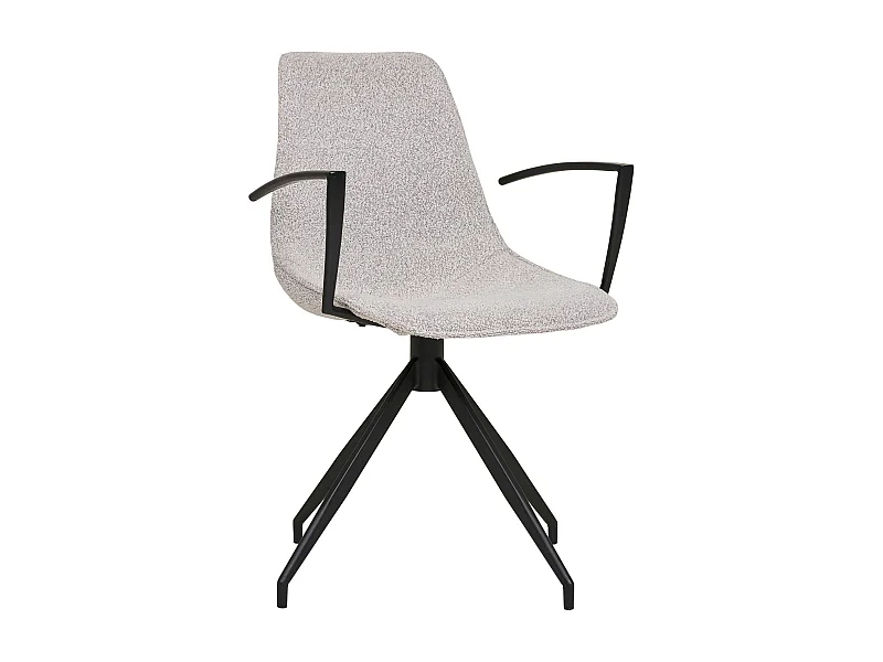 Chaise pivotante sable en tissu bouclette avec accoudoirs (lot de 2) AMSTERDAM