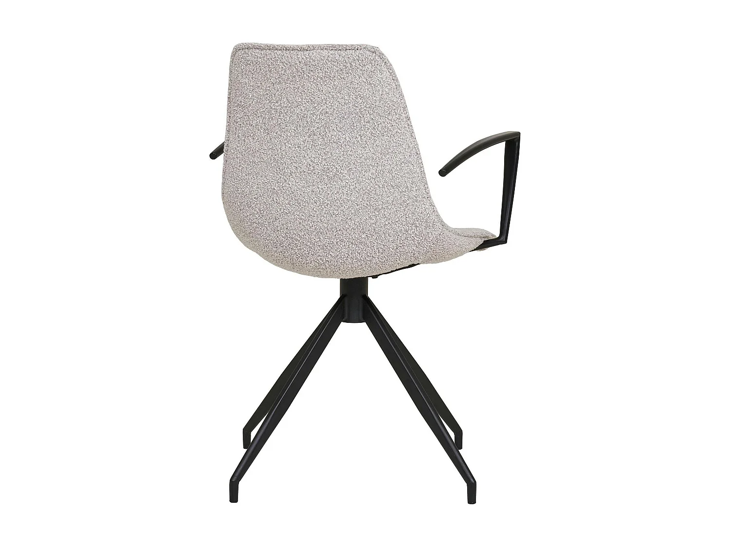 Chaise pivotante sable en tissu bouclette avec accoudoirs (lot de 2) AMSTERDAM