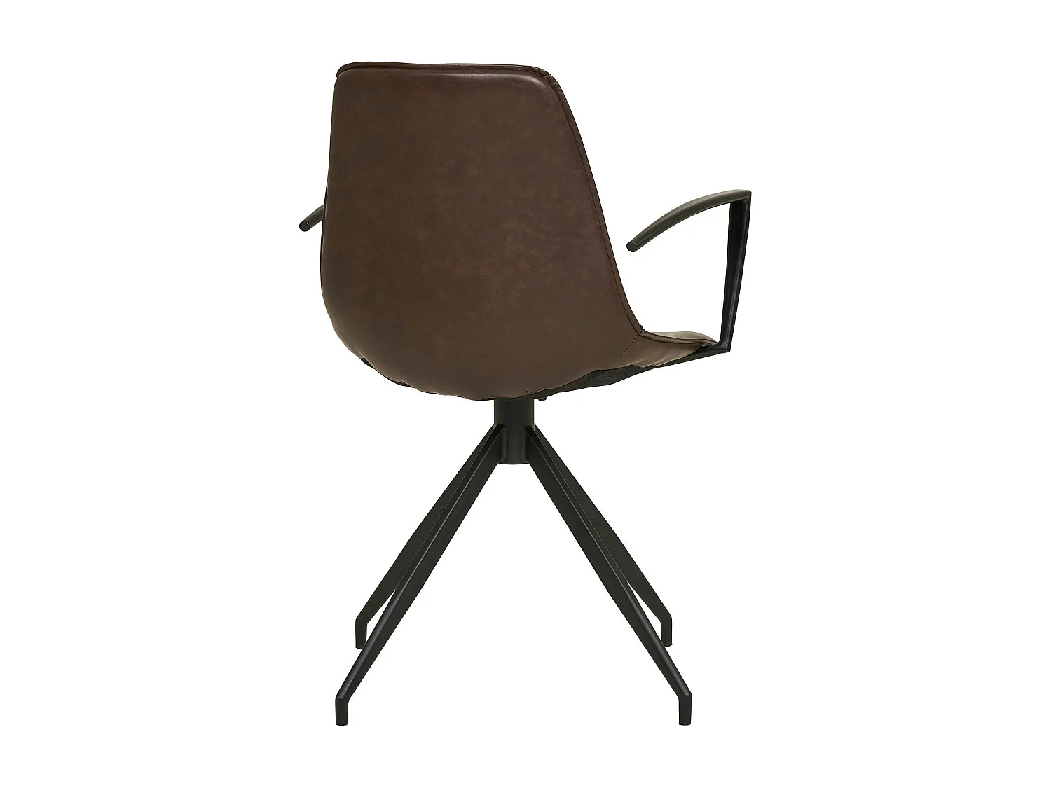 Chaise pivotante marron avec accoudoirs et motif couture (lot de 2) AMSTERDAM