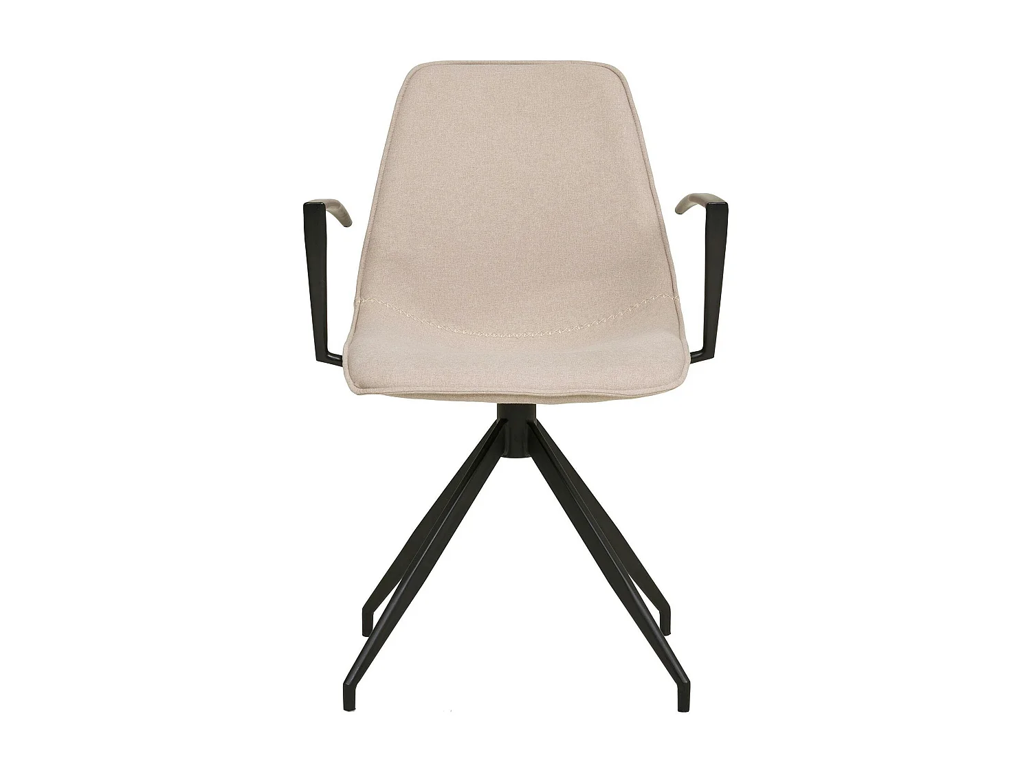 Chaise pivotante beige sable avec accoudoirs et motif couture (lot de 2) AMSTERDAM