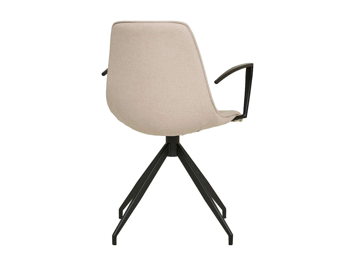 Chaise pivotante beige sable avec accoudoirs et motif couture (lot de 2) AMSTERDAM