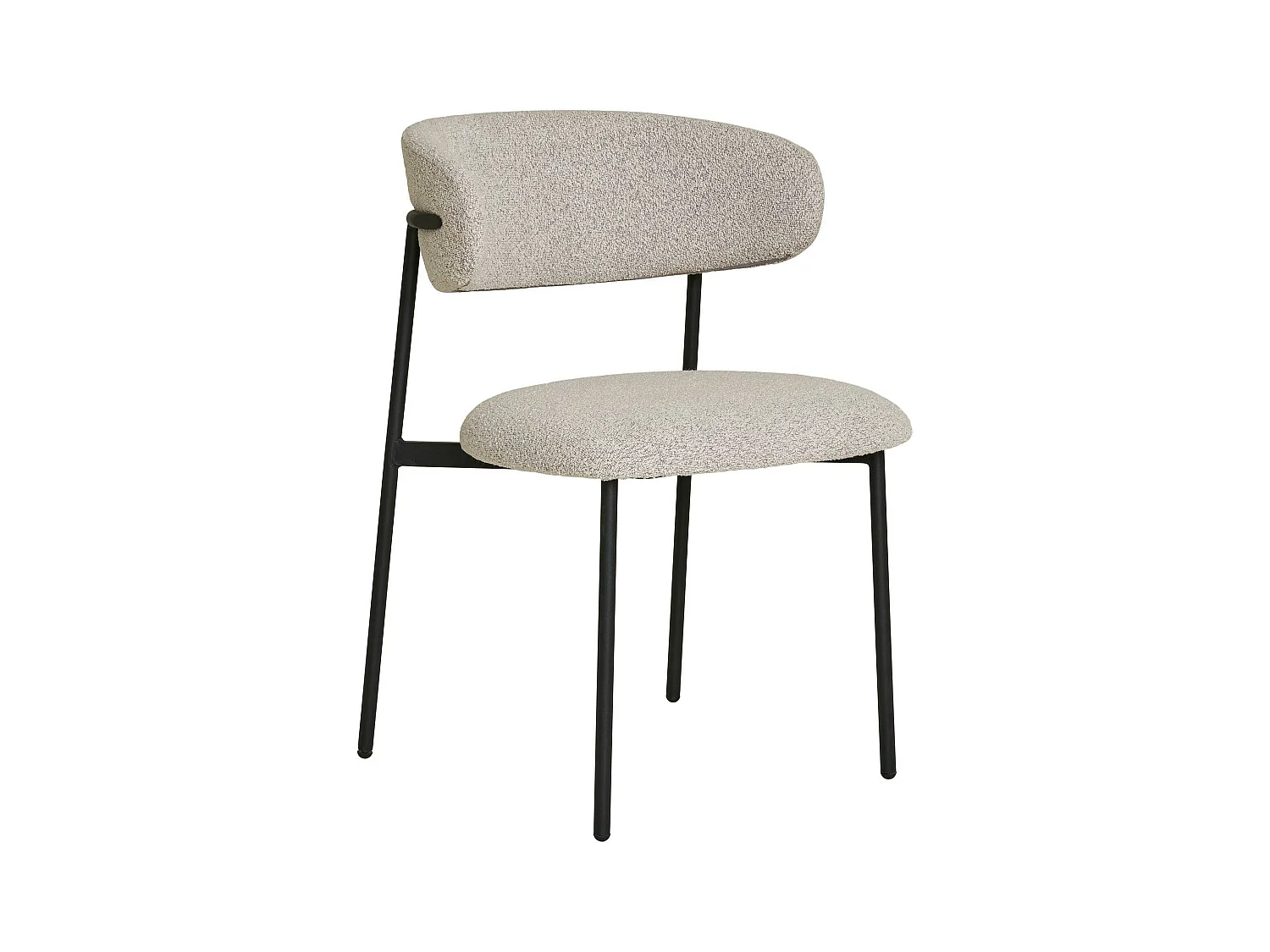 Chaise de salle à manger sable en bouclette avec dossier arrondi (lot de 2) MONTREUX