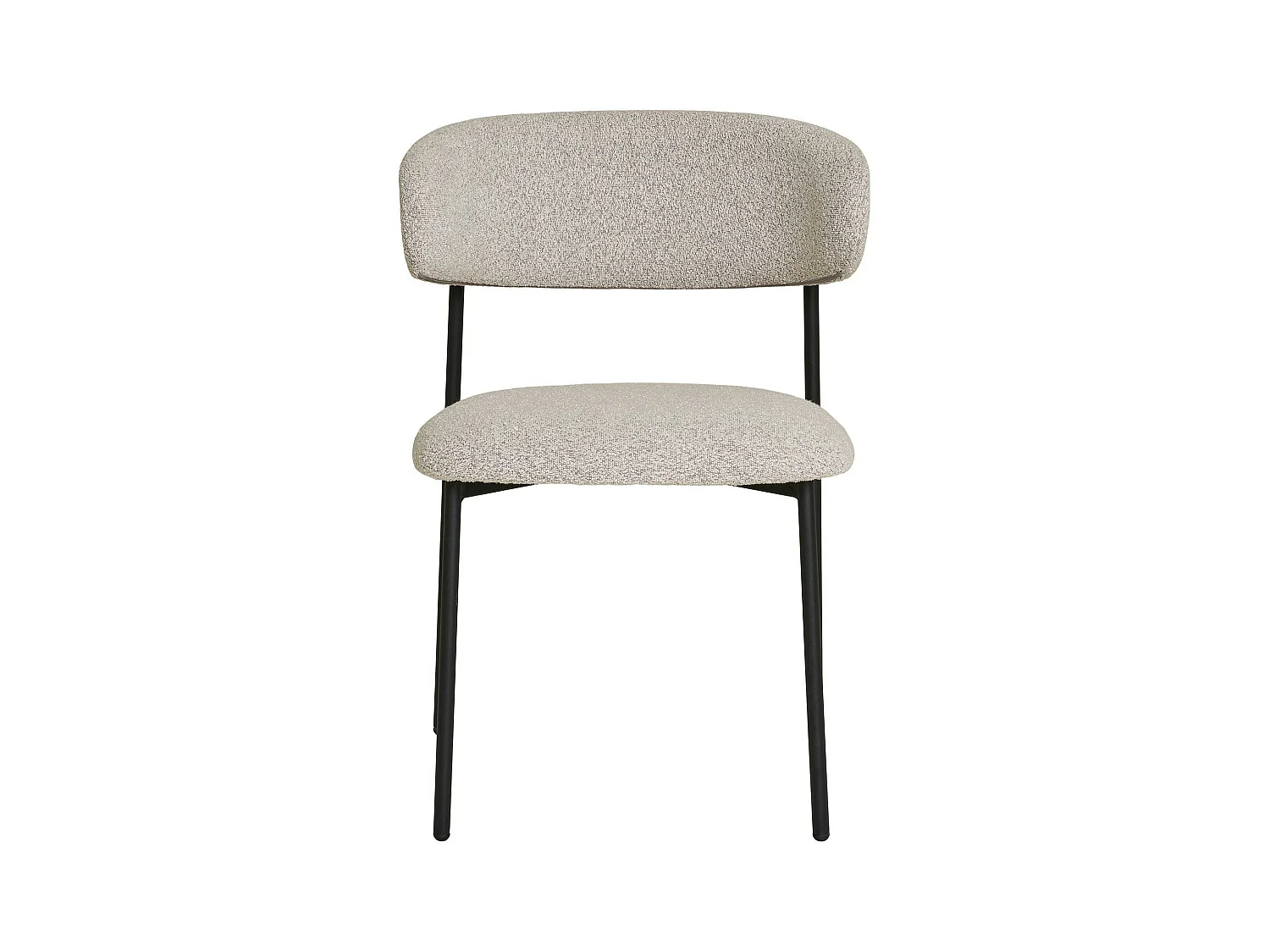 Chaise de salle à manger sable en bouclette avec dossier arrondi (lot de 2) MONTREUX