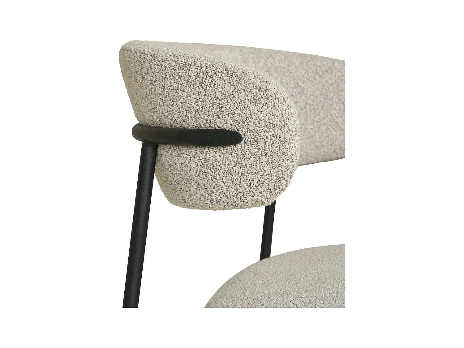 Chaise de salle à manger sable en bouclette avec dossier arrondi (lot de 2) MONTREUX