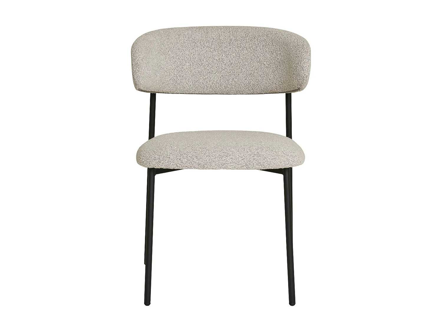 Chaise de salle à manger sable en bouclette avec dossier arrondi (lot de 2) MONTREUX