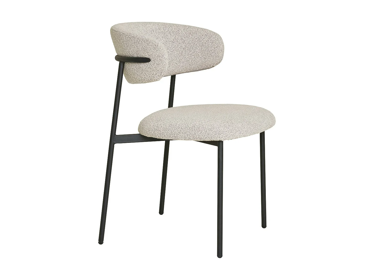 Chaise de salle à manger sable en bouclette avec dossier arrondi (lot de 2) MONTREUX