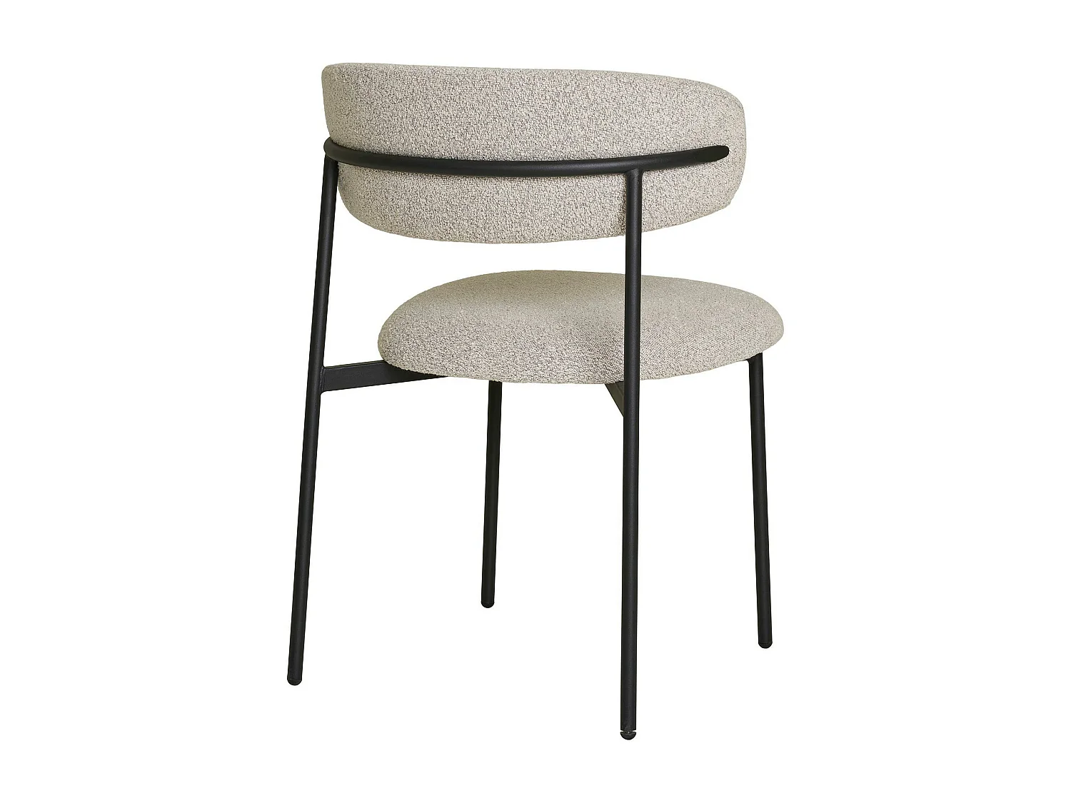 Chaise de salle à manger sable en bouclette avec dossier arrondi (lot de 2) MONTREUX