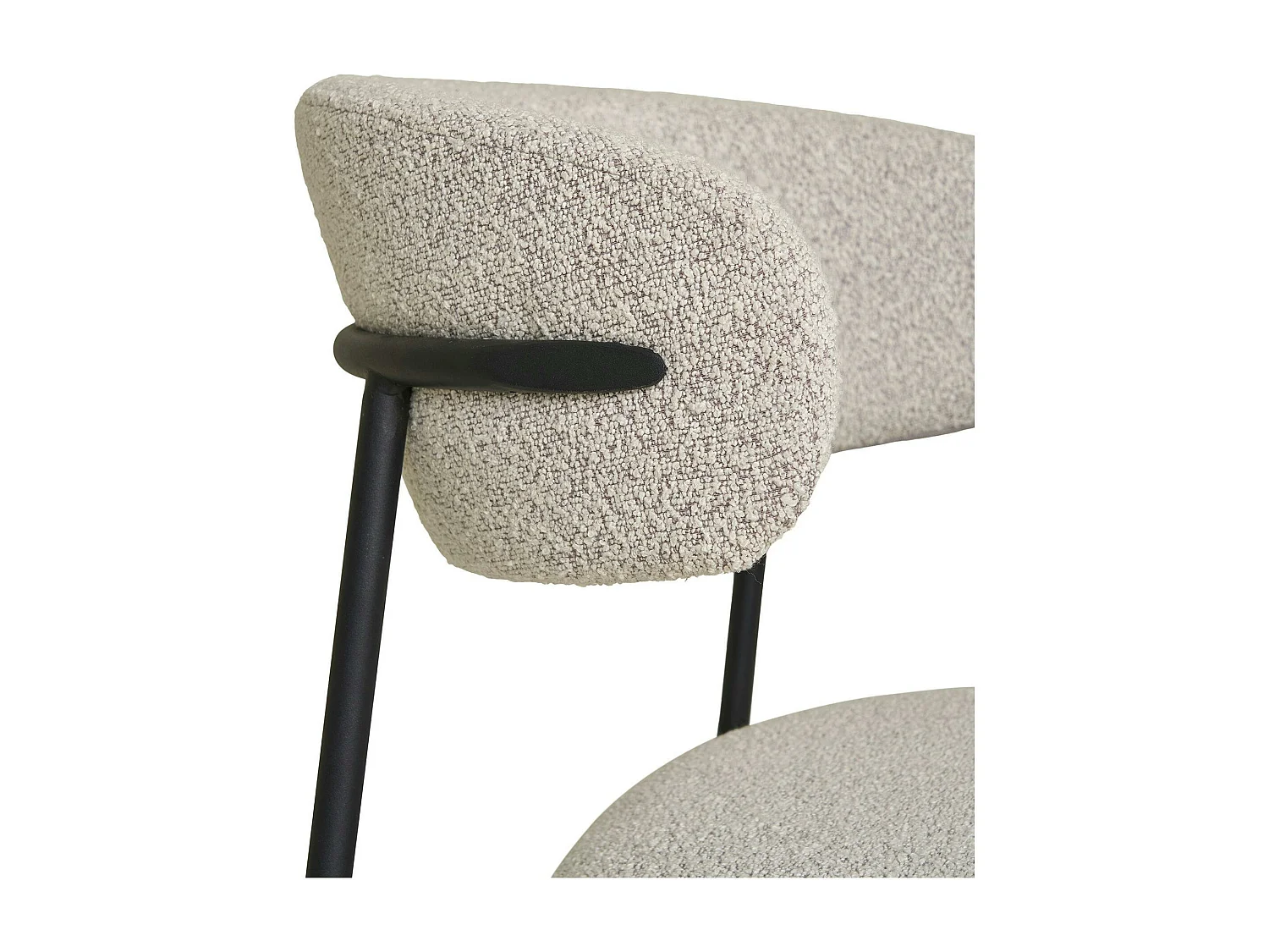 Chaise de salle à manger sable en bouclette avec dossier arrondi (lot de 2) MONTREUX