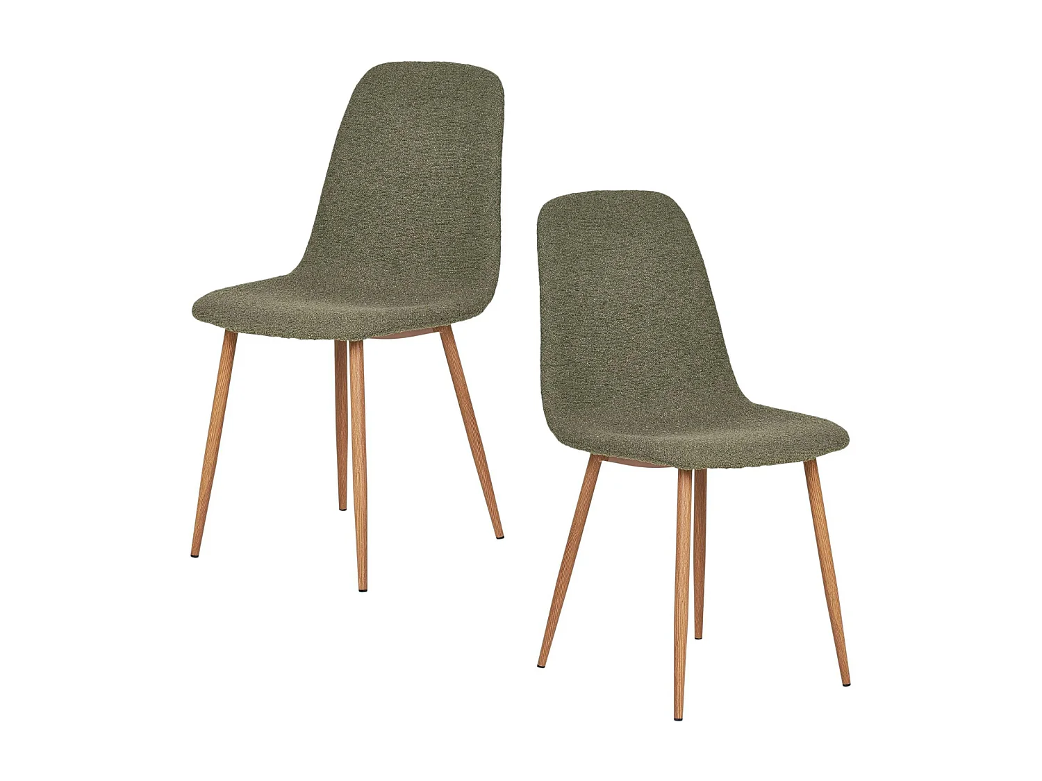 Chaise de salle à manger verte en tissu bouclette (lot de 2) BERLIN