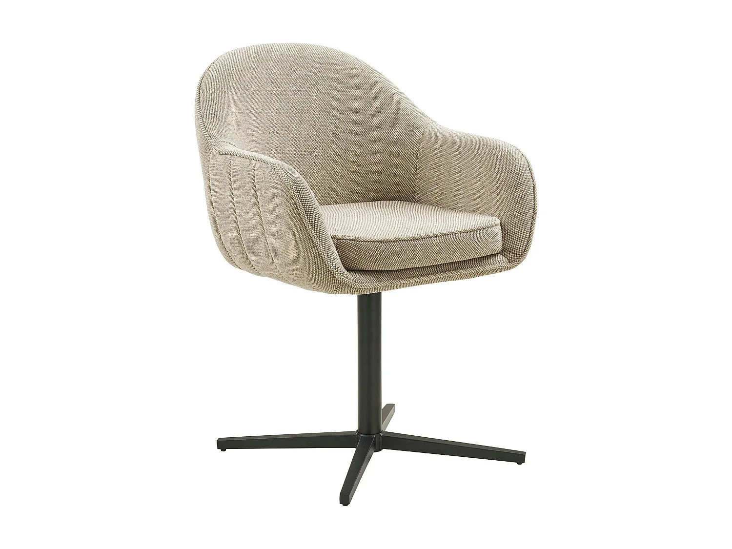 Chaise pivotante gris clair avec dossier rond et piètement noir (lot de 2) MONTREUX