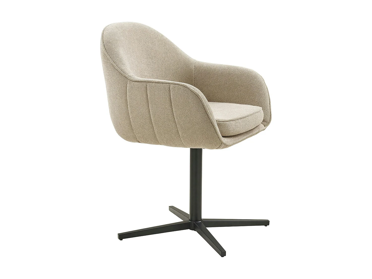 Chaise pivotante gris clair avec dossier rond et piètement noir (lot de 2) MONTREUX