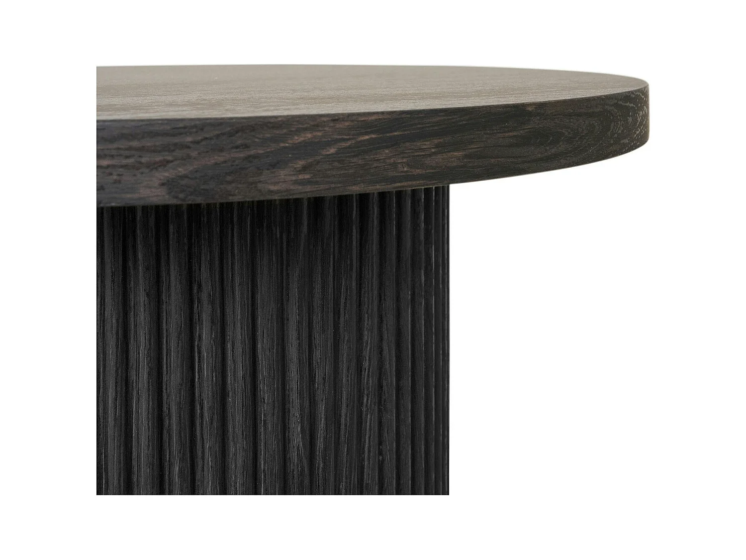 Bout de canapé rond effet bois foncé MATERA