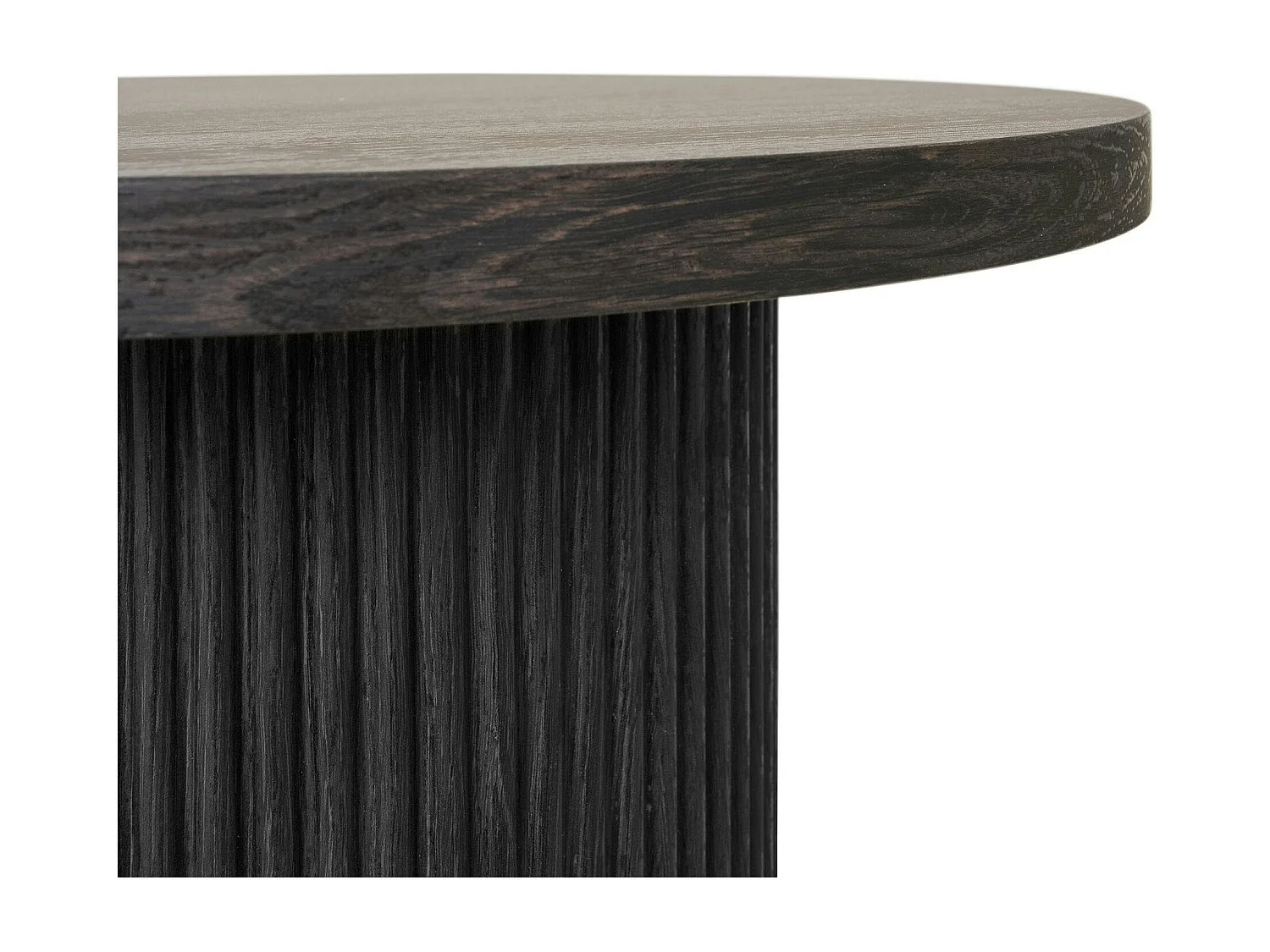 Bout de canapé rond effet bois foncé MATERA