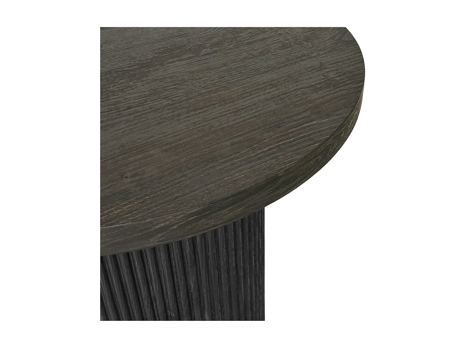 Bout de canapé rond effet bois foncé MATERA