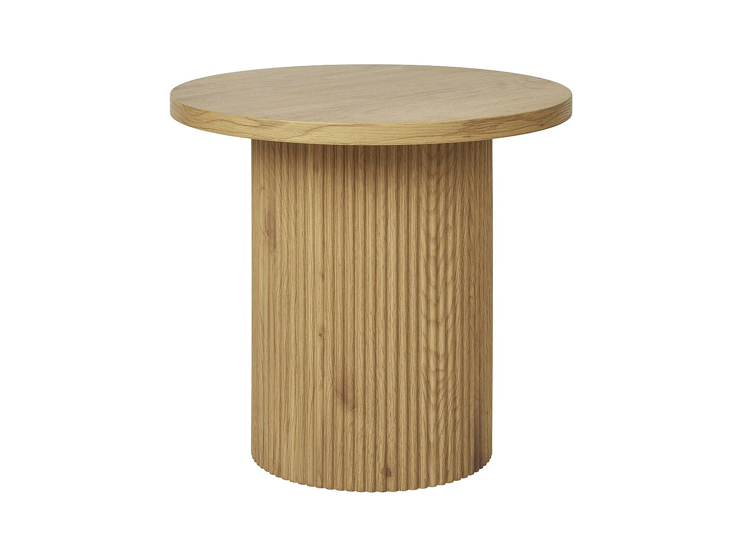 Bout de canapé rond effet bois blond MATERA