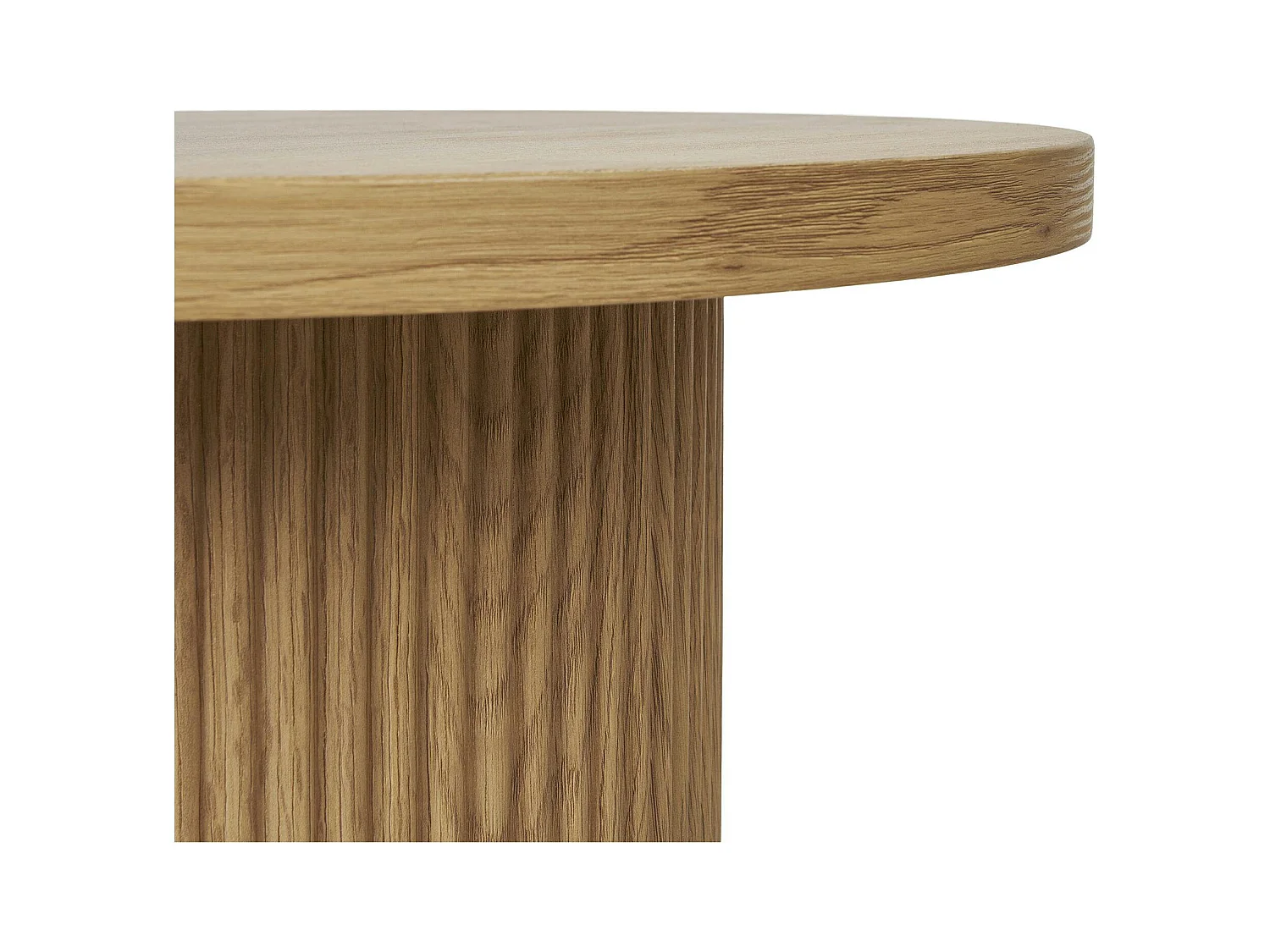 Bout de canapé rond effet bois blond MATERA