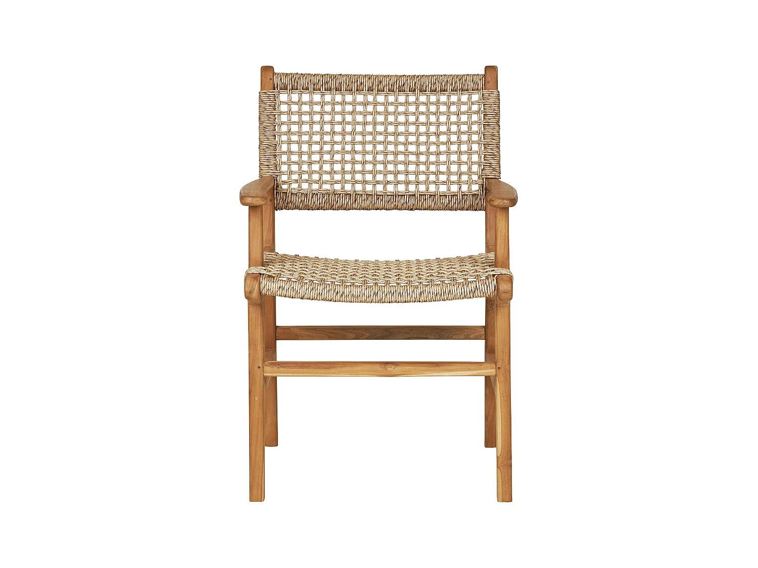 Chaise de jardin en teck et résine tressée avec accoudoirs (lot de 2) MENDOZA