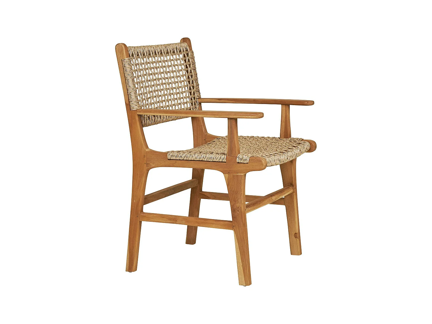 Chaise de jardin en teck et résine tressée avec accoudoirs (lot de 2) MENDOZA