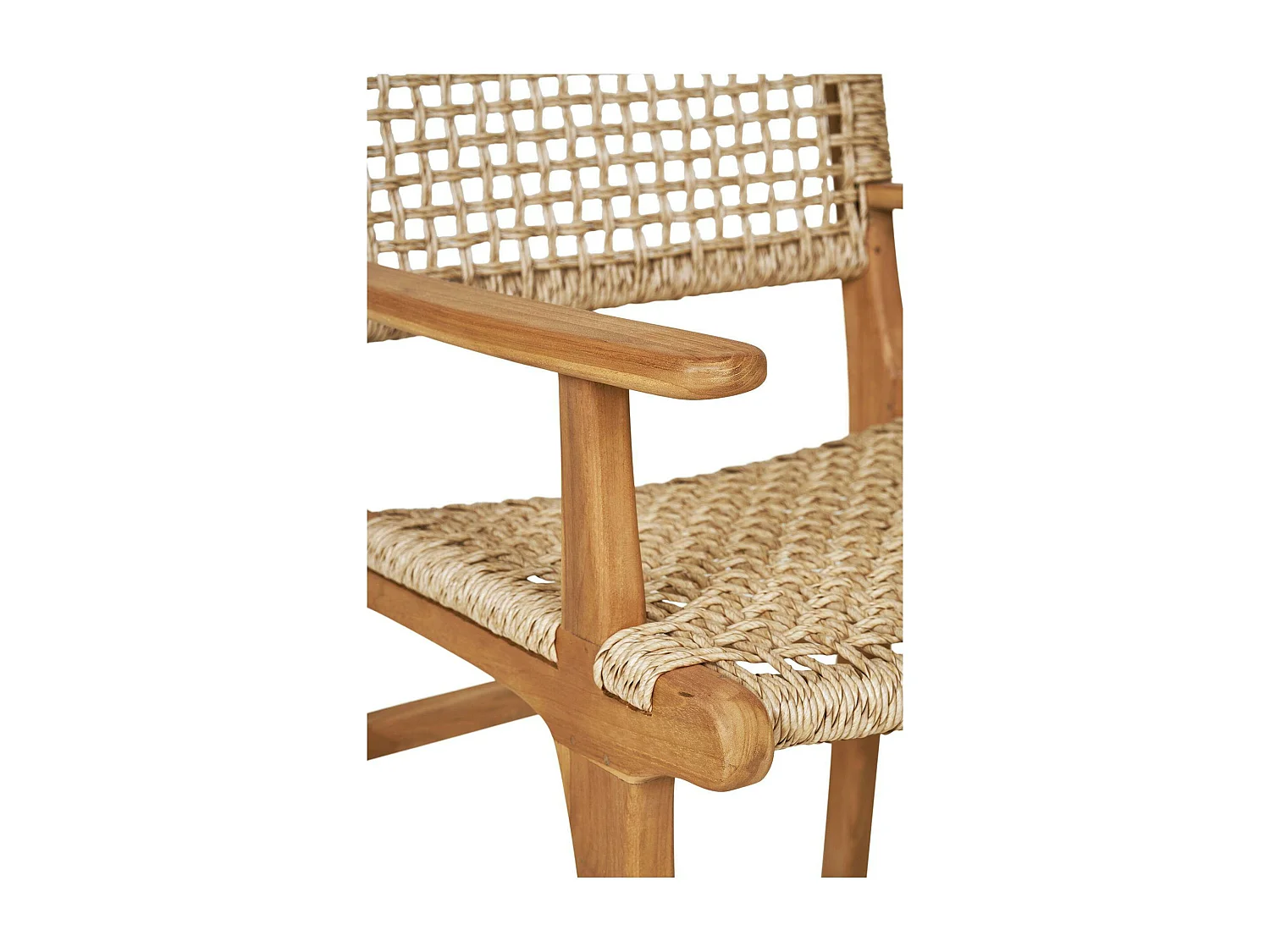 Chaise de jardin en teck et résine tressée avec accoudoirs (lot de 2) MENDOZA