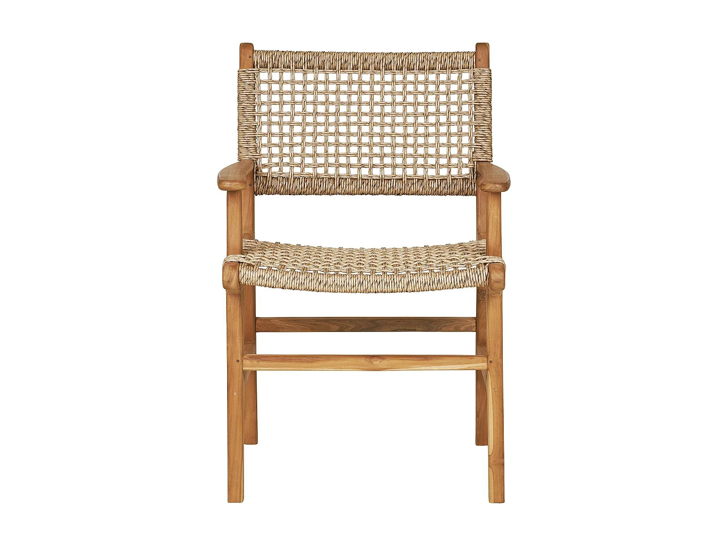 Chaise de jardin en teck et résine tressée avec accoudoirs (lot de 2) MENDOZA