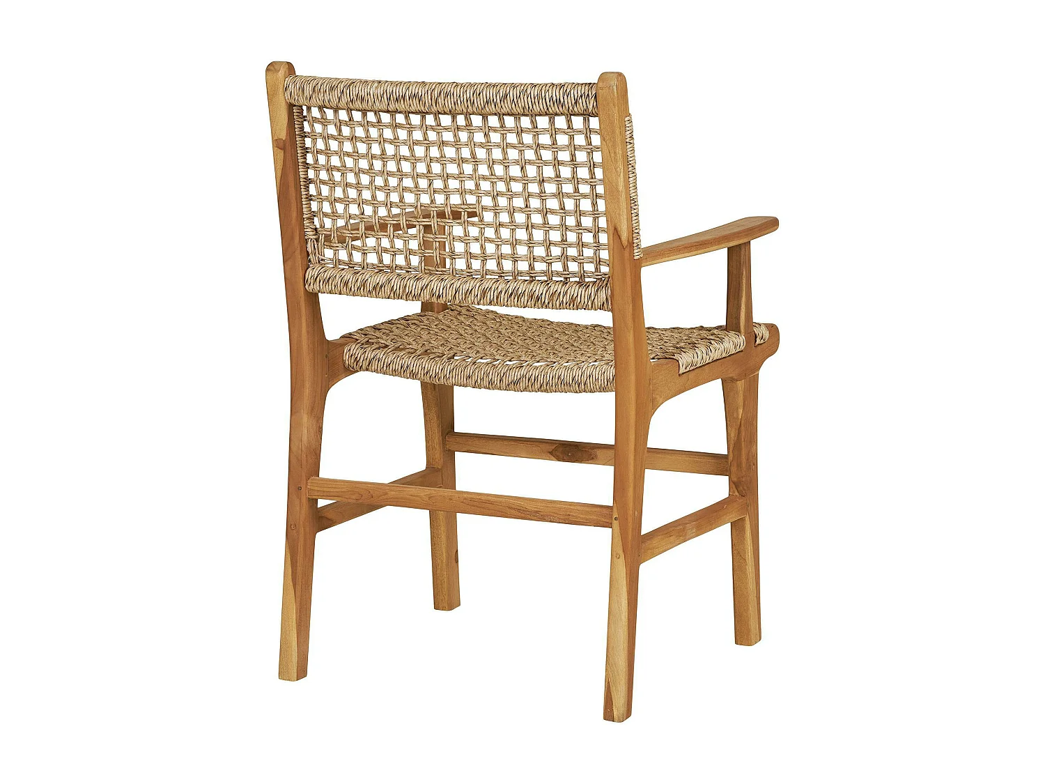 Chaise de jardin en teck et résine tressée avec accoudoirs (lot de 2) MENDOZA