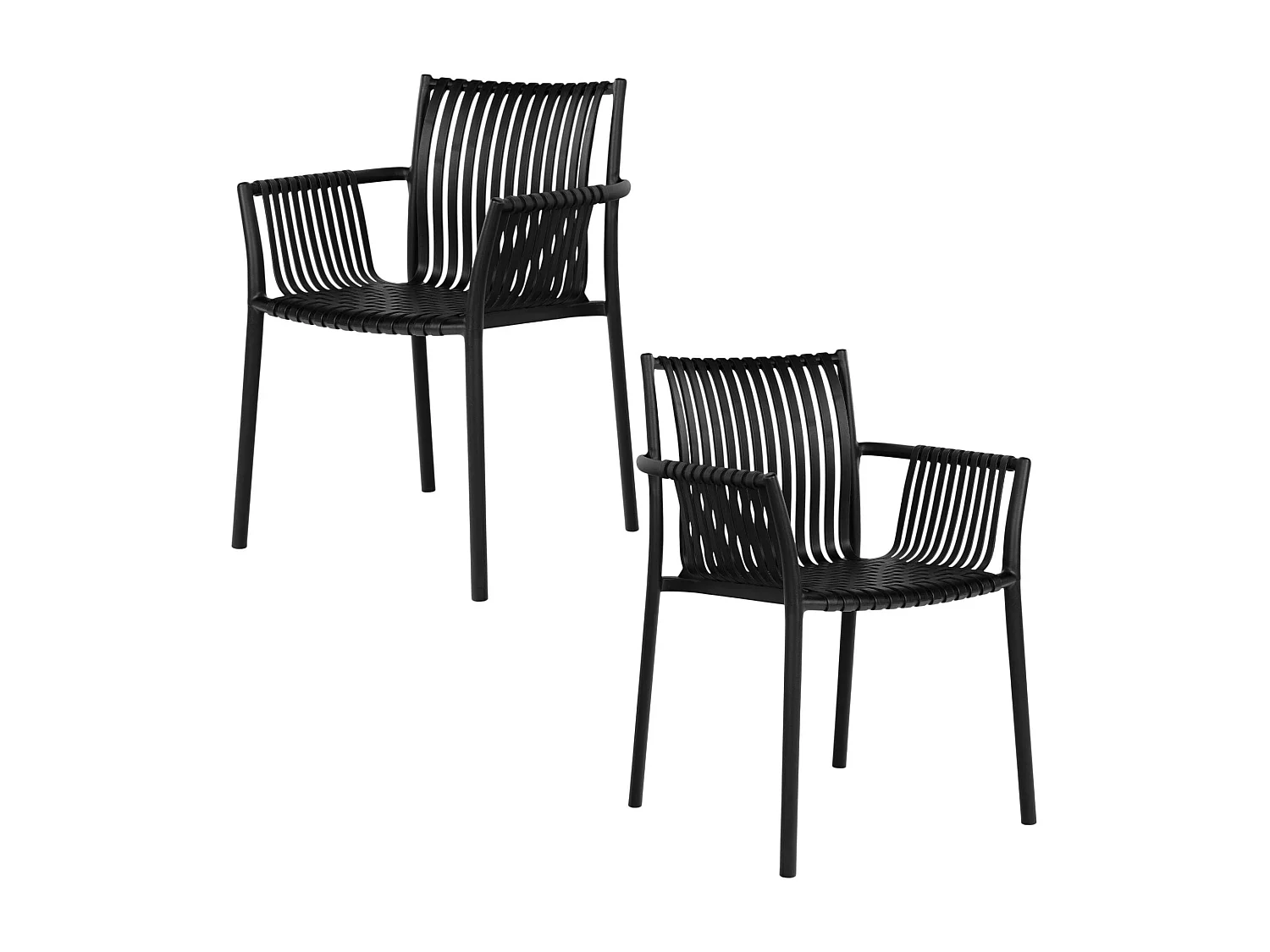 Chaise de jardin noire (lot de 4) MENDOZA