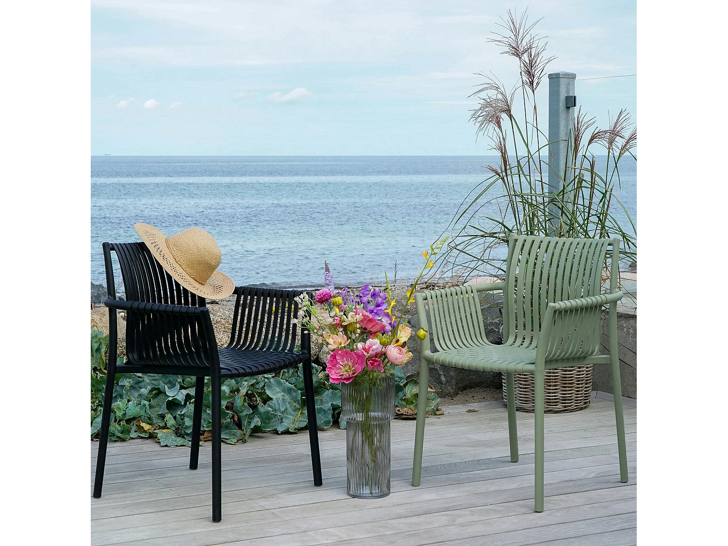 Chaise de jardin verte (lot de 4) MENDOZA