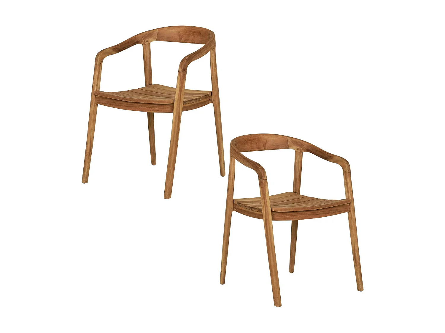 Chaise de jardin design en teck (lot de 2) MENDOZA