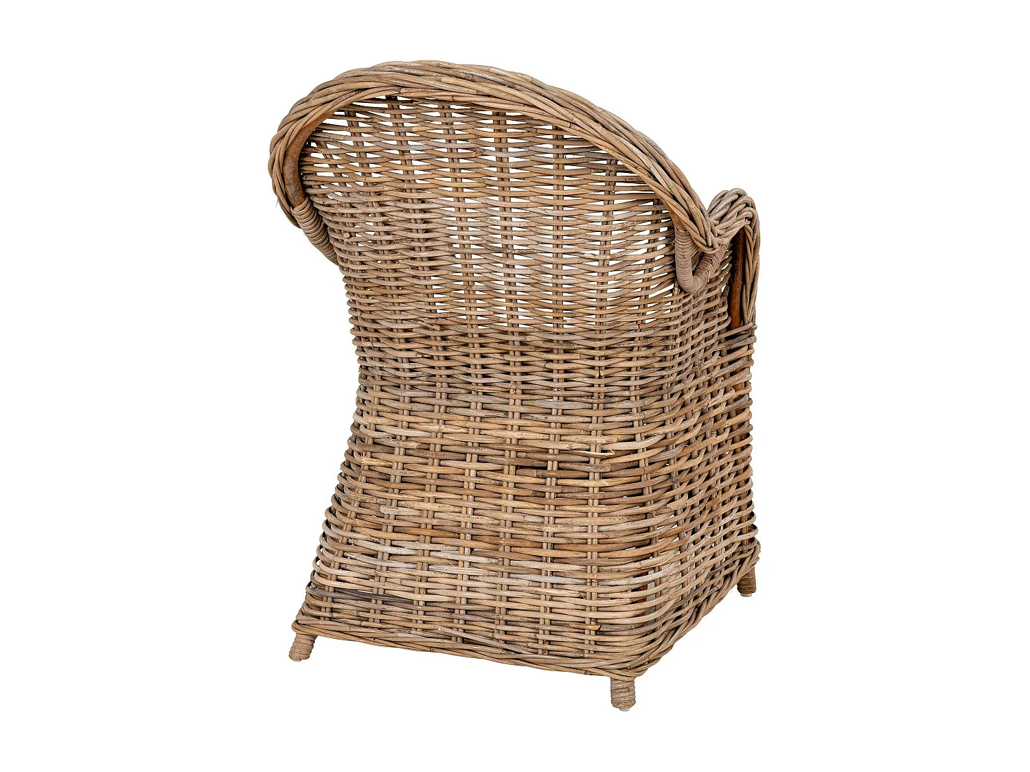 Fauteuil de jardin en rotin gris avec coussin d'assise MENDOZA