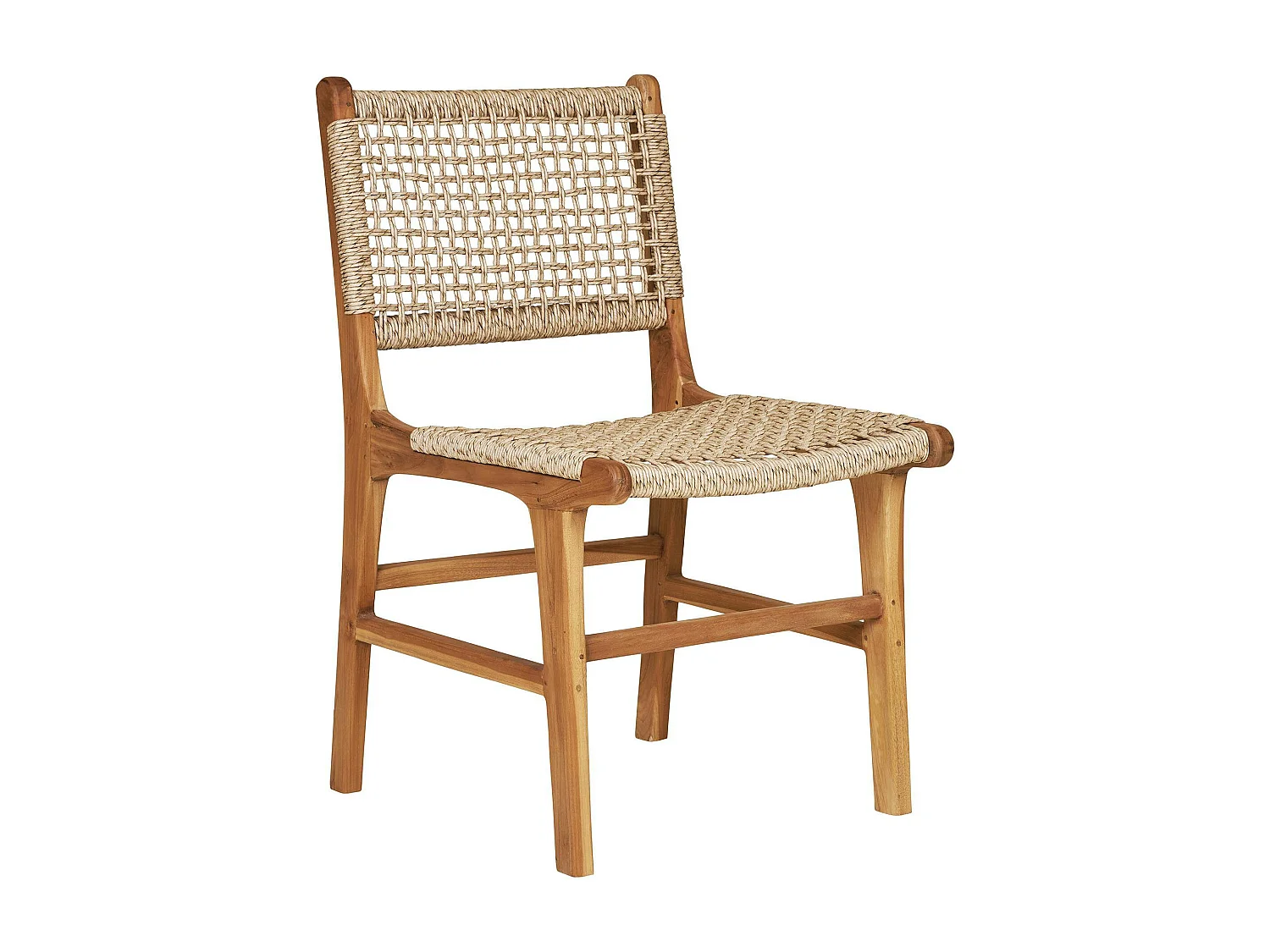 Chaise de jardin en teck et résine tressée (lot de 2) MENDOZA