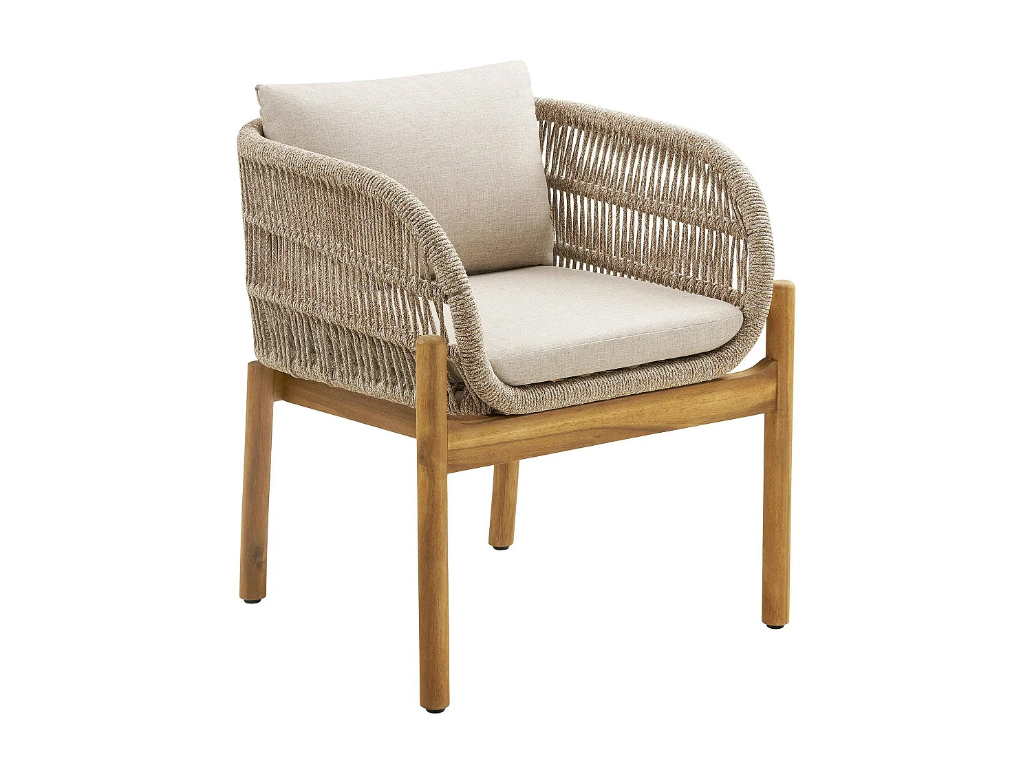 Chaise de jardin en bois d'acacia et corde tressée (lot de 2) MENDOZA