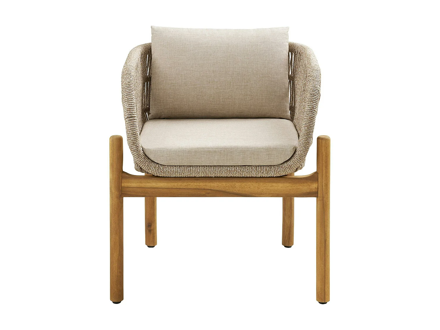 Chaise de jardin en bois d'acacia et corde tressée (lot de 2) MENDOZA