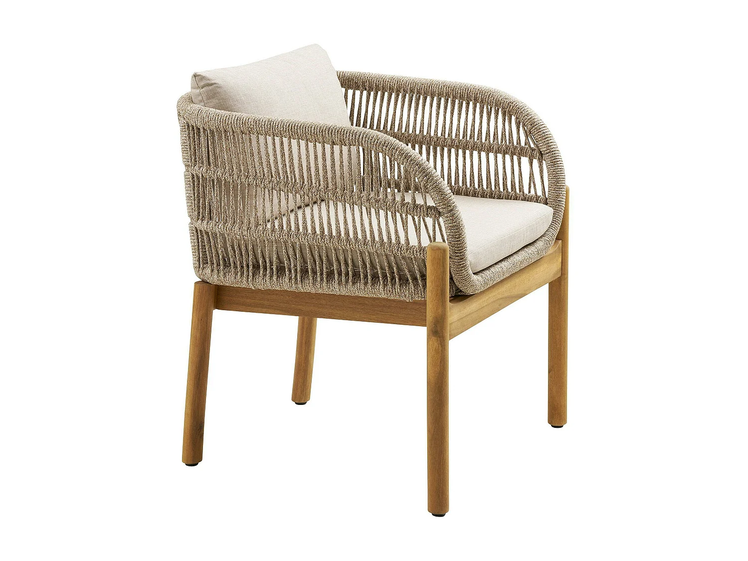 Chaise de jardin en bois d'acacia et corde tressée (lot de 2) MENDOZA