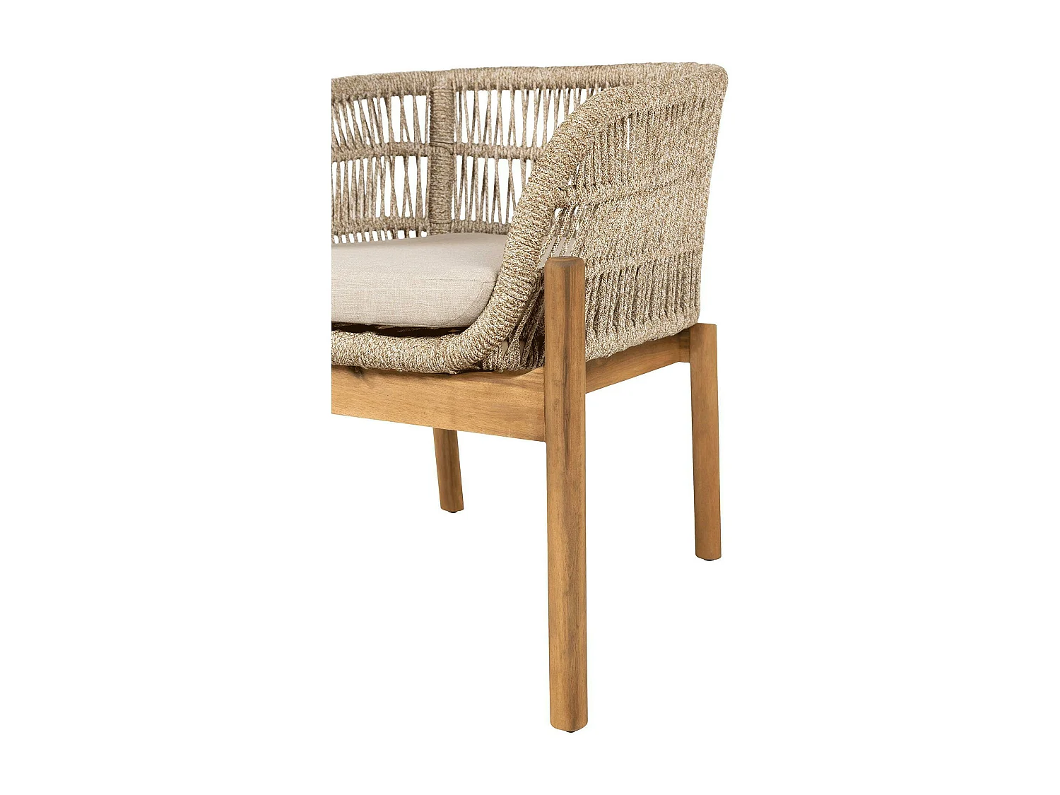 Chaise de jardin en bois d'acacia et corde tressée (lot de 2) MENDOZA