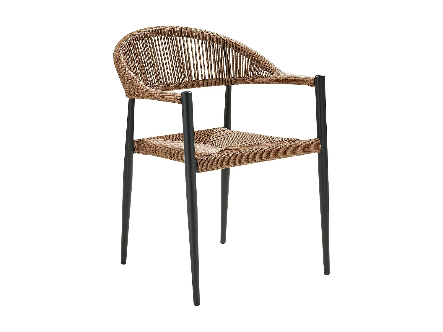 Chaise de jardin noire en résine tressée et aluminium (lot de 2) MENDOZA