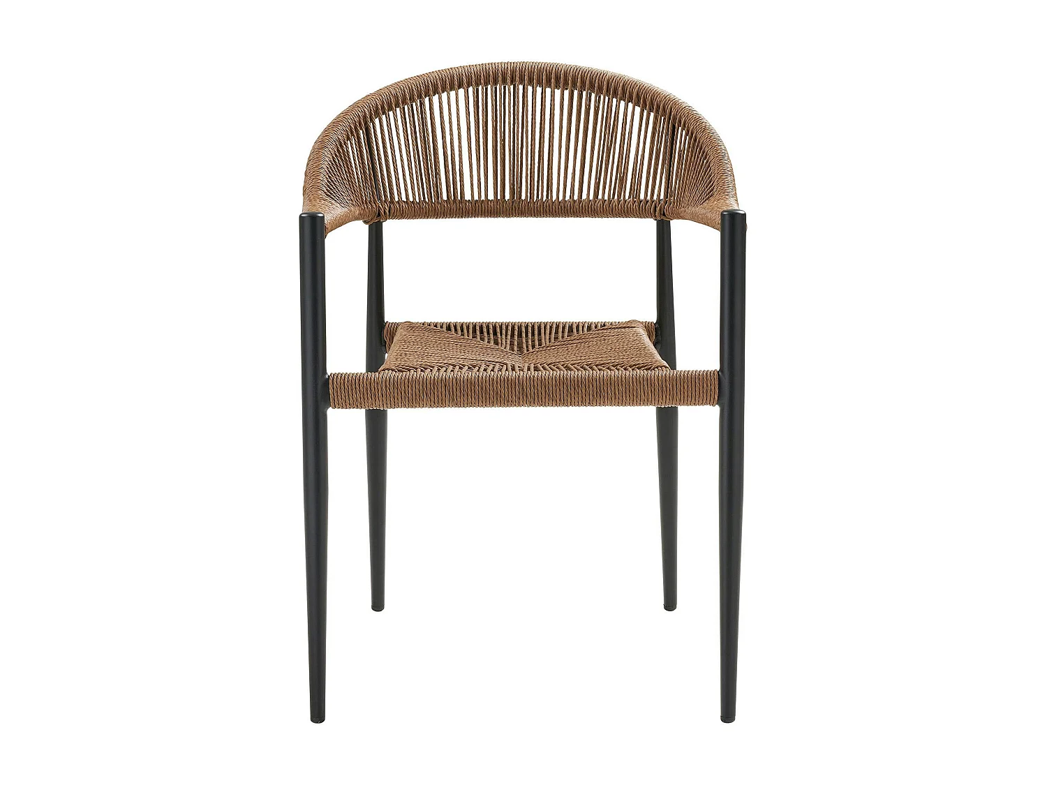 Chaise de jardin noire en résine tressée et aluminium (lot de 2) MENDOZA