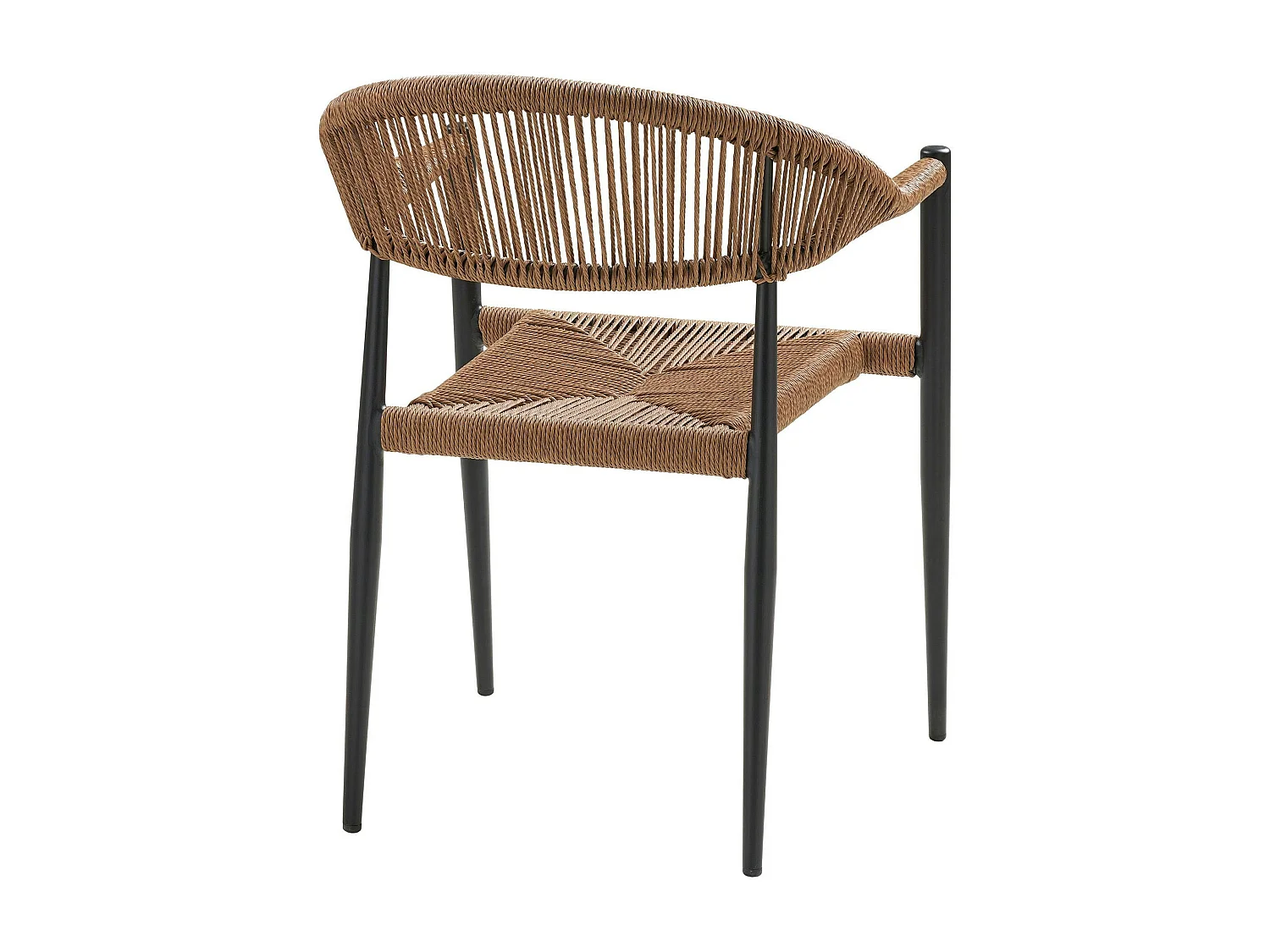 Chaise de jardin noire en résine tressée et aluminium (lot de 2) MENDOZA