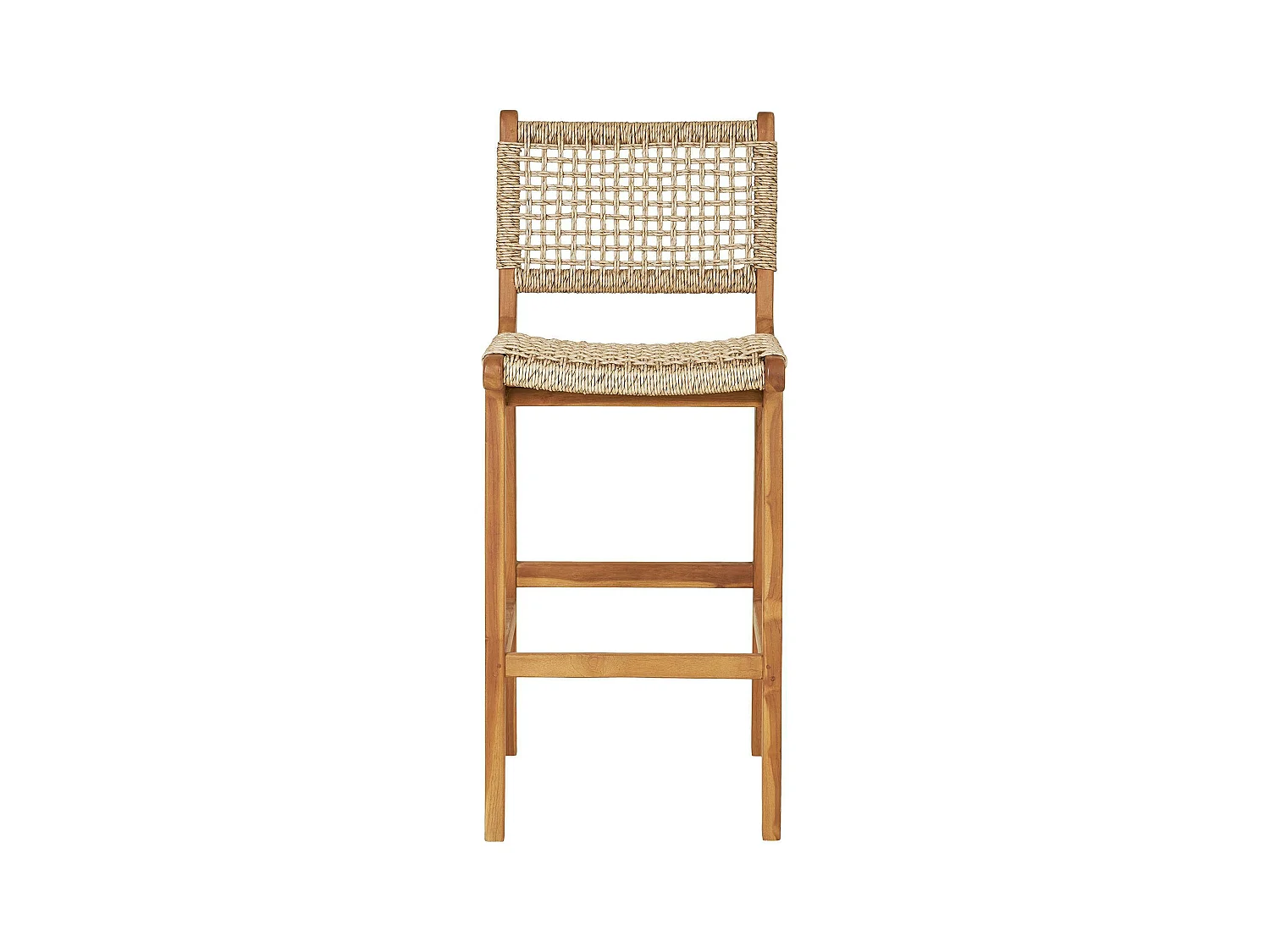 Chaise de bar jardin en teck et résine tressée MENDOZA