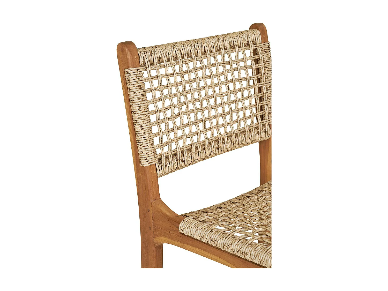 Chaise de bar jardin en teck et résine tressée MENDOZA