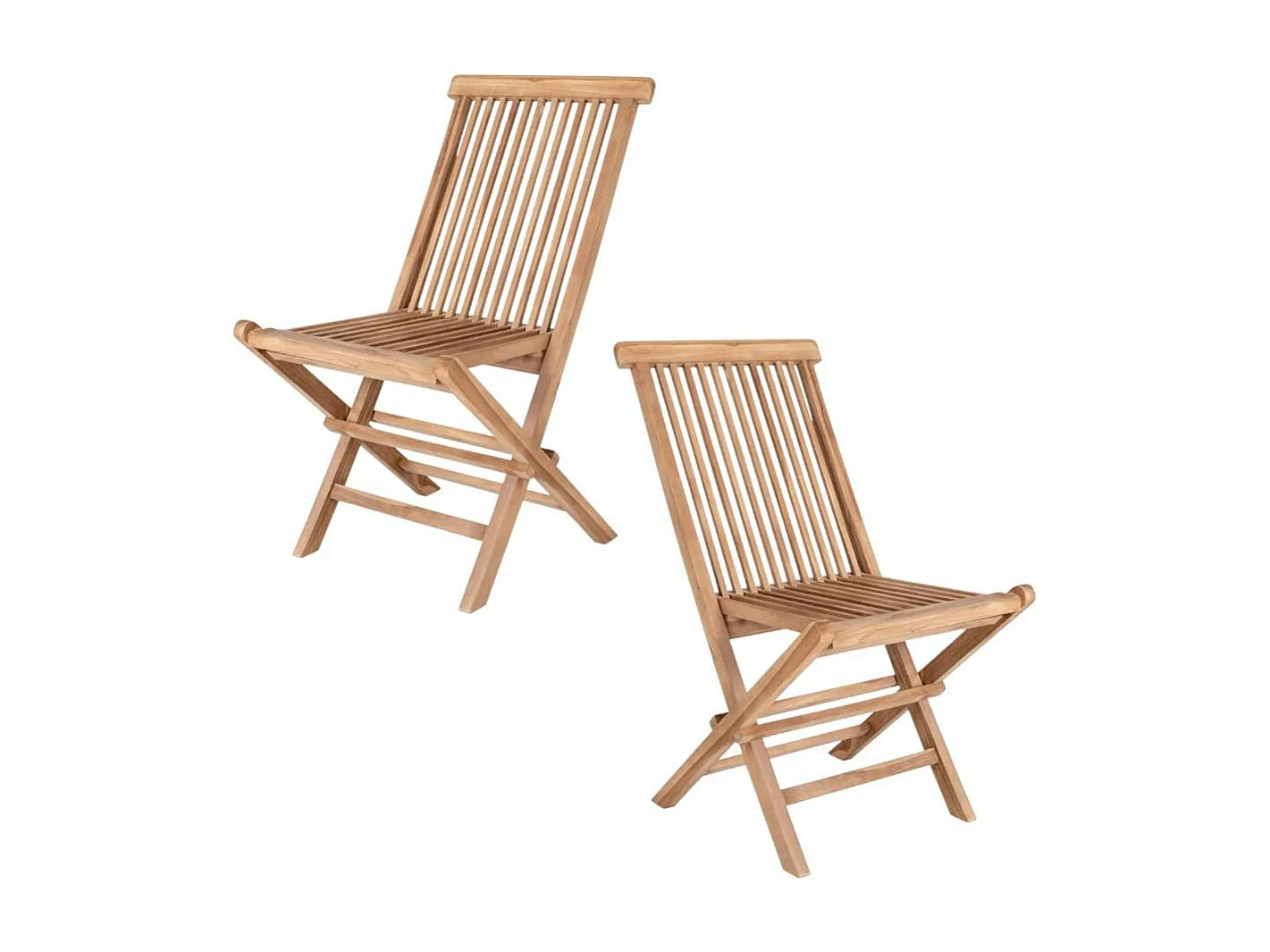 Chaise de jardin en teck, pliante (lot de 2) MENDOZA