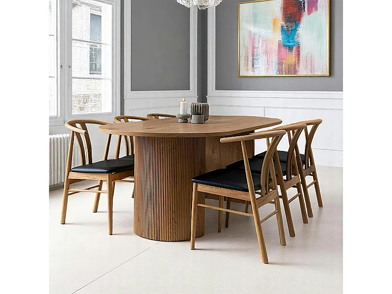 Table à manger ovale effet bois blond 210 cm MATERA