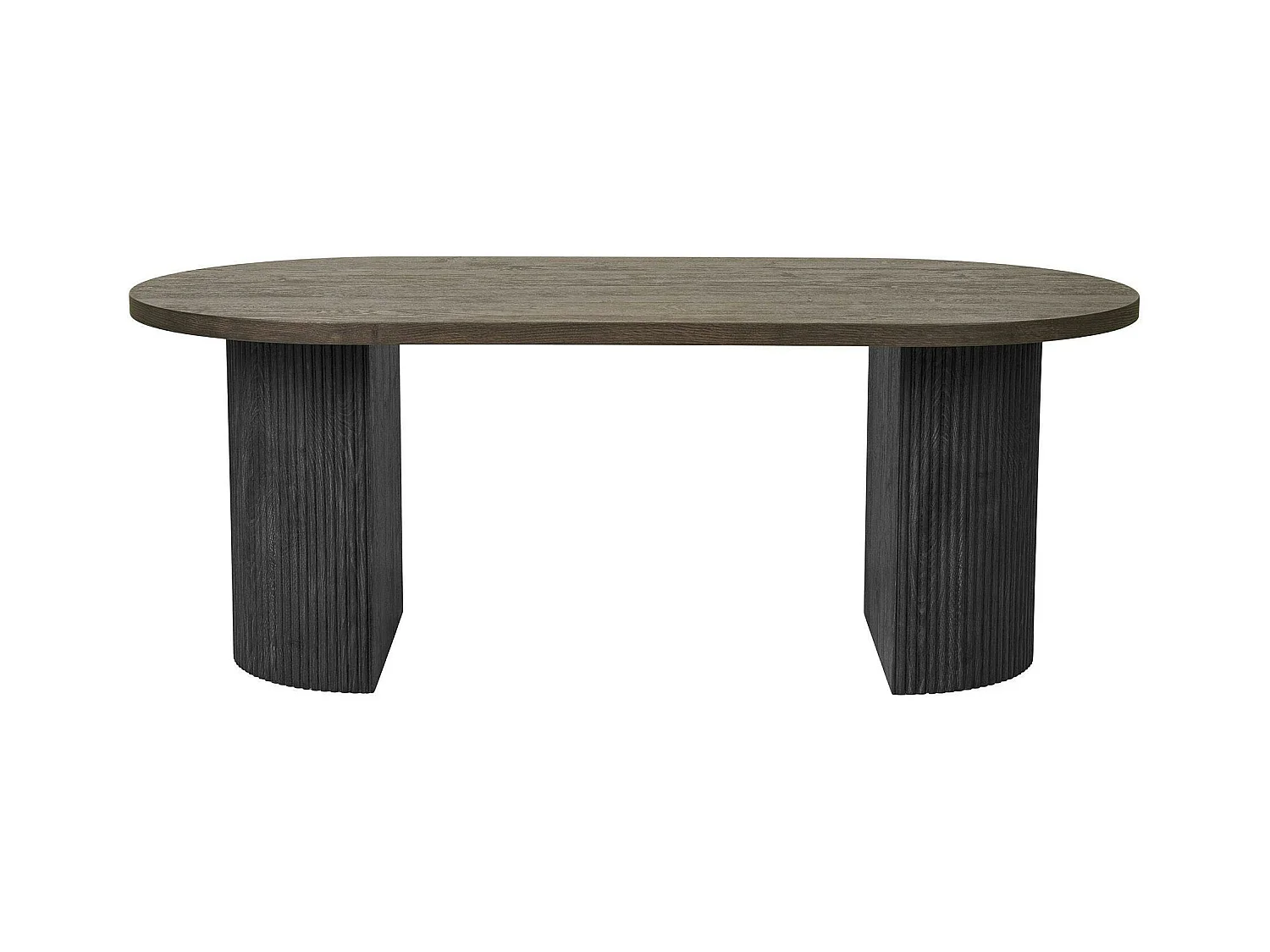 Table basse ovale effet bois foncé MATERA