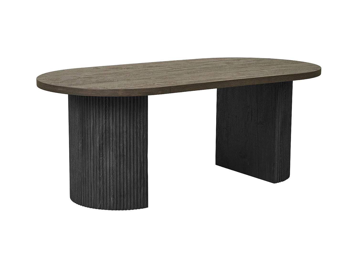 Table basse ovale effet bois foncé MATERA