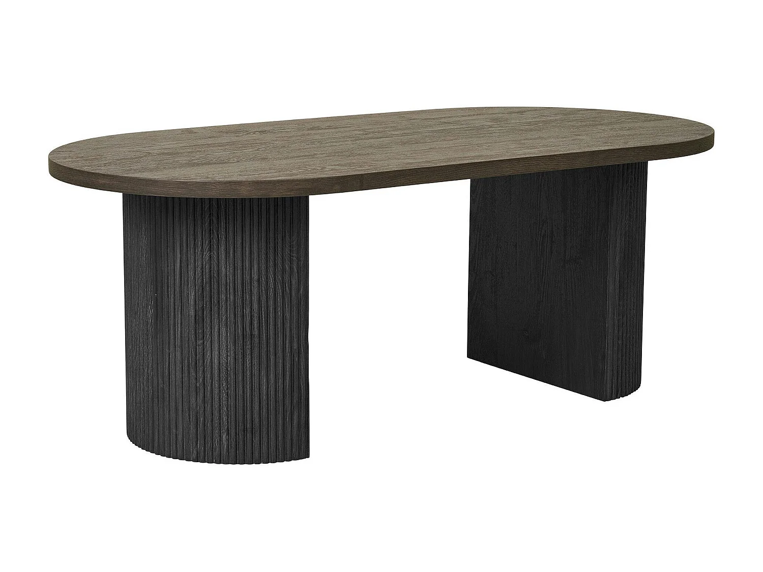 Table basse ovale effet bois foncé MATERA