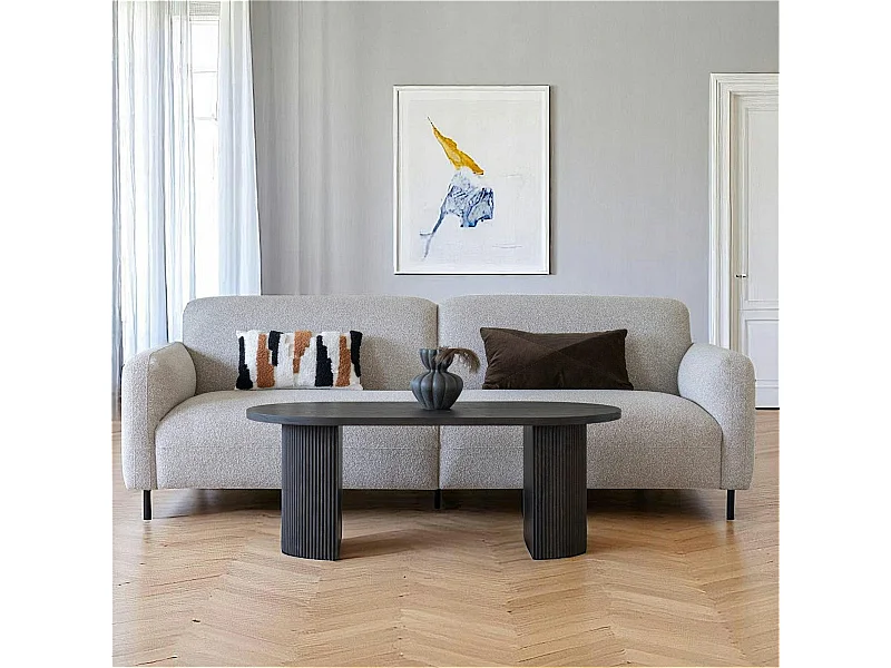 Table basse ovale effet bois foncé MATERA