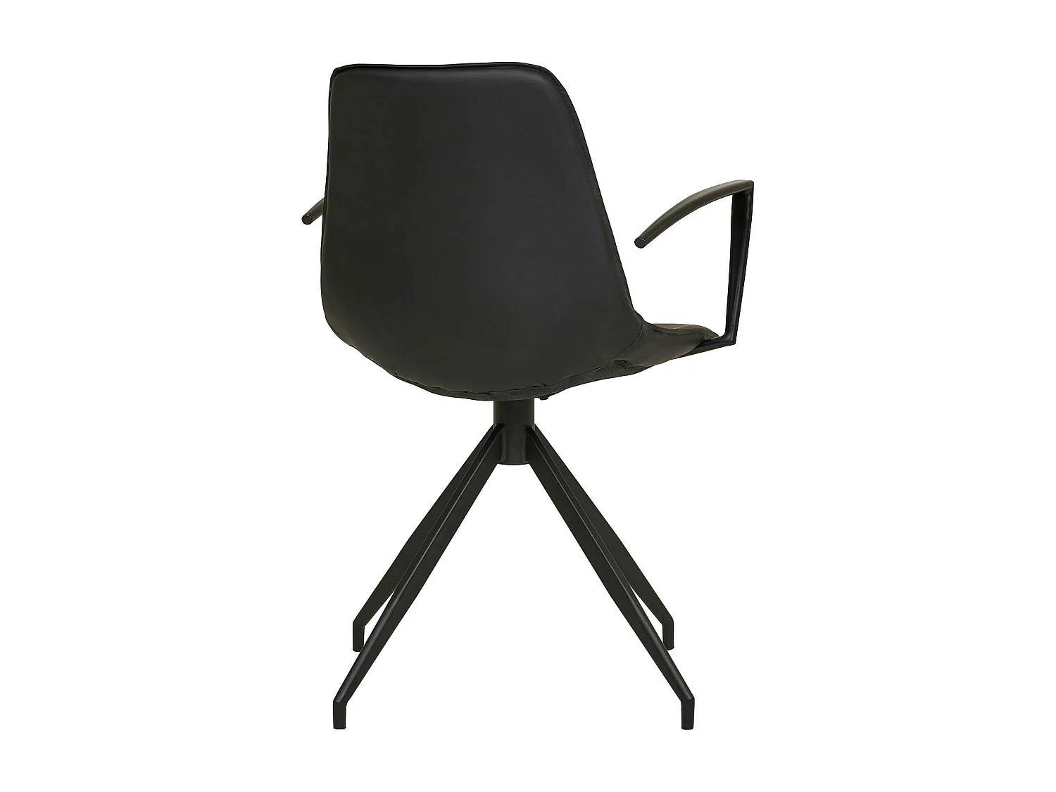 Chaise pivotante noire avec accoudoirs et motif couture (lot de 2) AMSTERDAM